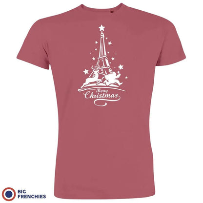 Christmas Eiffel Tower Men's Organic Cotton Tee - Create Marketplace