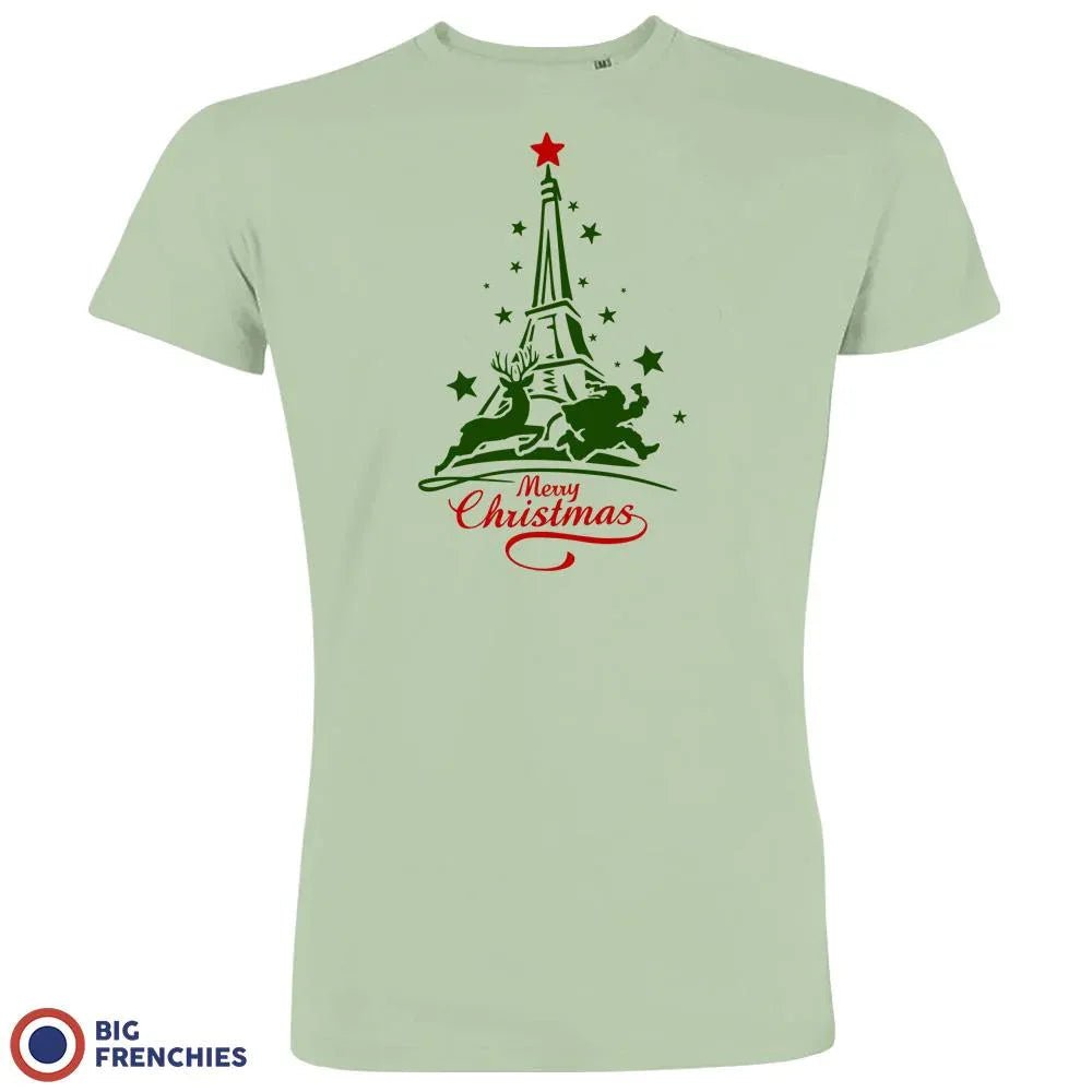 Christmas Eiffel Tower Men's Organic Cotton Tee - Create Marketplace