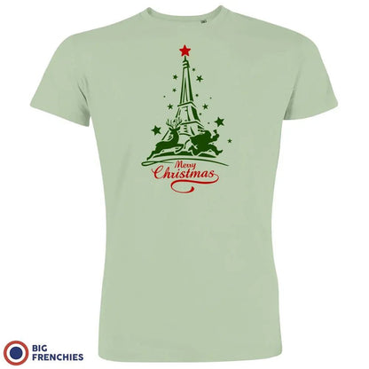 Christmas Eiffel Tower Men's Organic Cotton Tee - Create Marketplace
