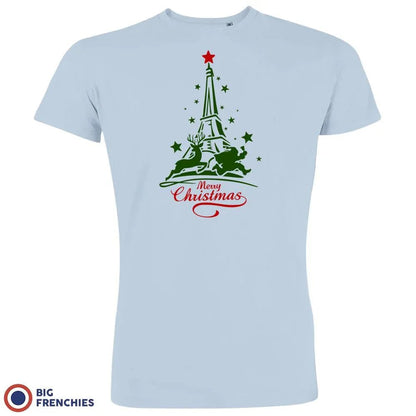 Christmas Eiffel Tower Men's Organic Cotton Tee - Create Marketplace