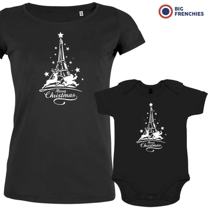 Christmas Eiffel Tower Mom and Child Organic Cotton family Set (Set of 2) - Create Marketplace