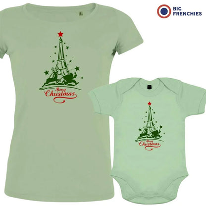 Christmas Eiffel Tower Mom and Child Organic Cotton family Set (Set of 2) - Create Marketplace