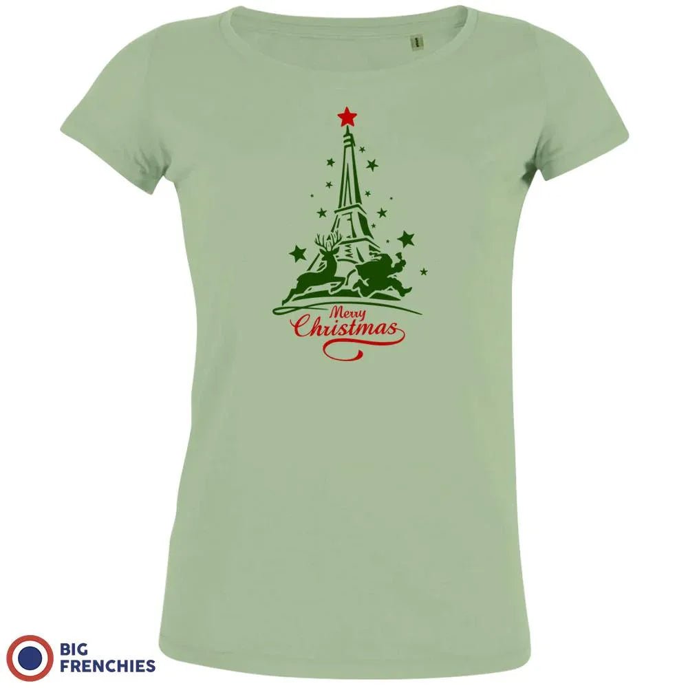 Christmas Eiffel Tower Women's Organic Tee - Create Marketplace