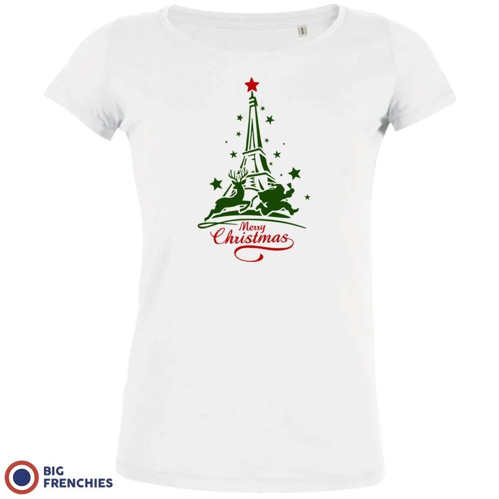 Christmas Eiffel Tower Women's Organic Tee - Create Marketplace