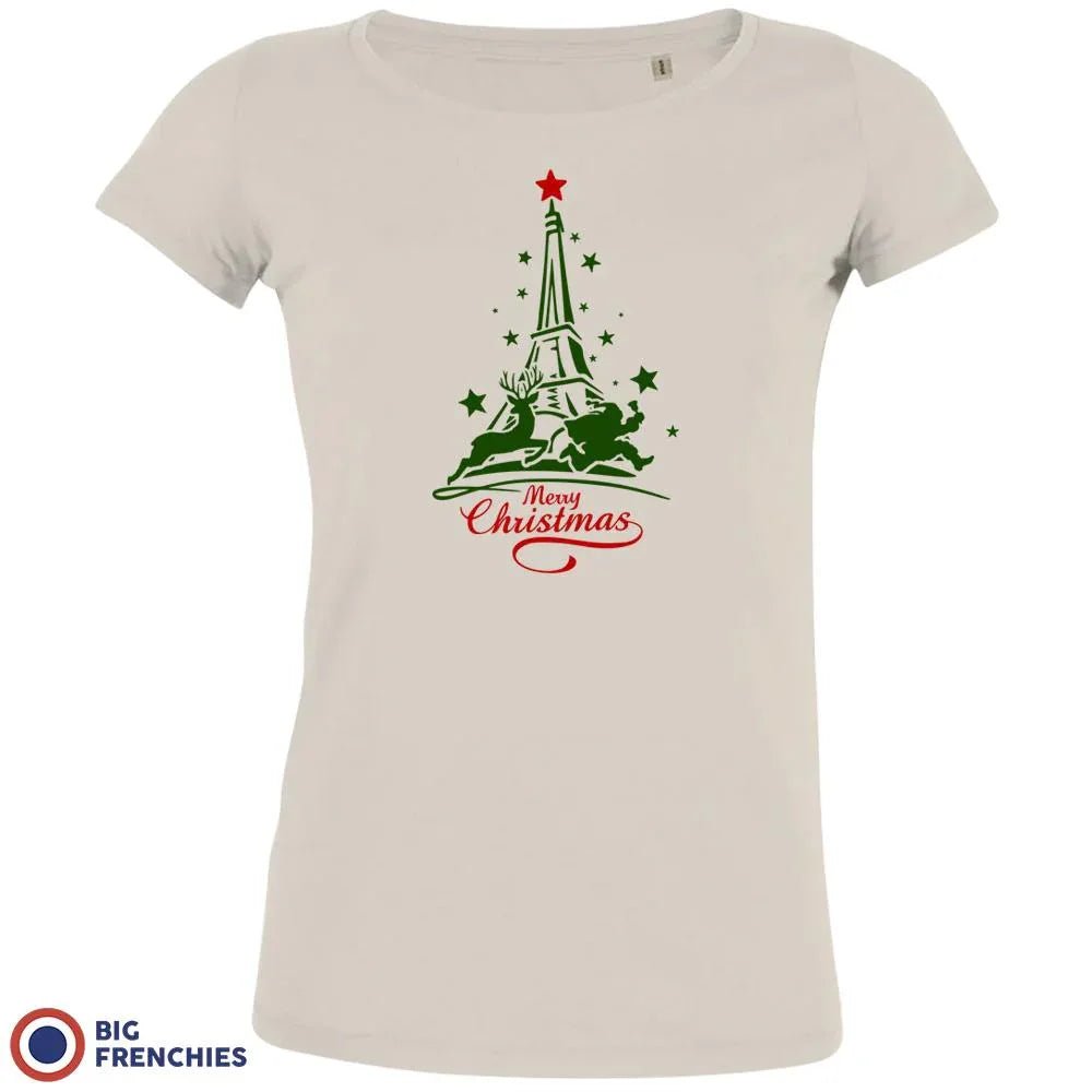 Christmas Eiffel Tower Women's Organic Tee - Create Marketplace