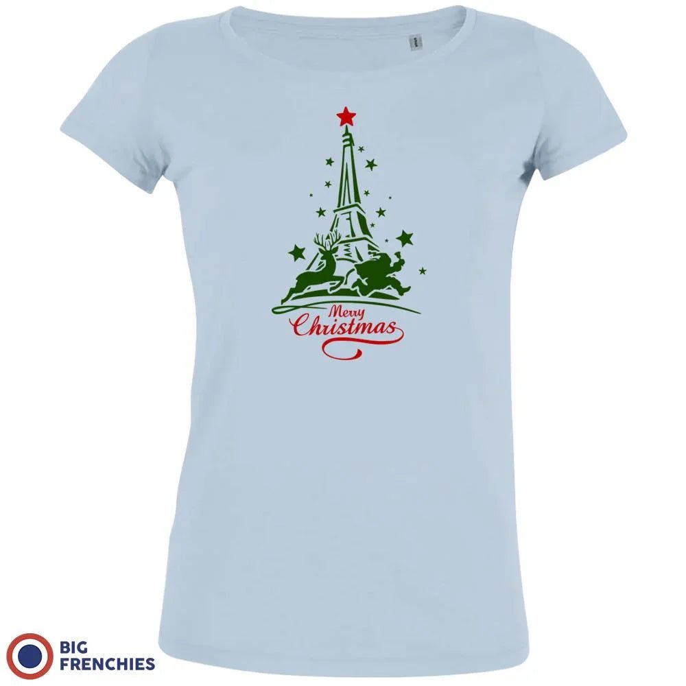 Christmas Eiffel Tower Women's Organic Tee - Create Marketplace