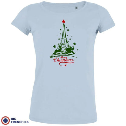Christmas Eiffel Tower Women's Organic Tee - Create Marketplace