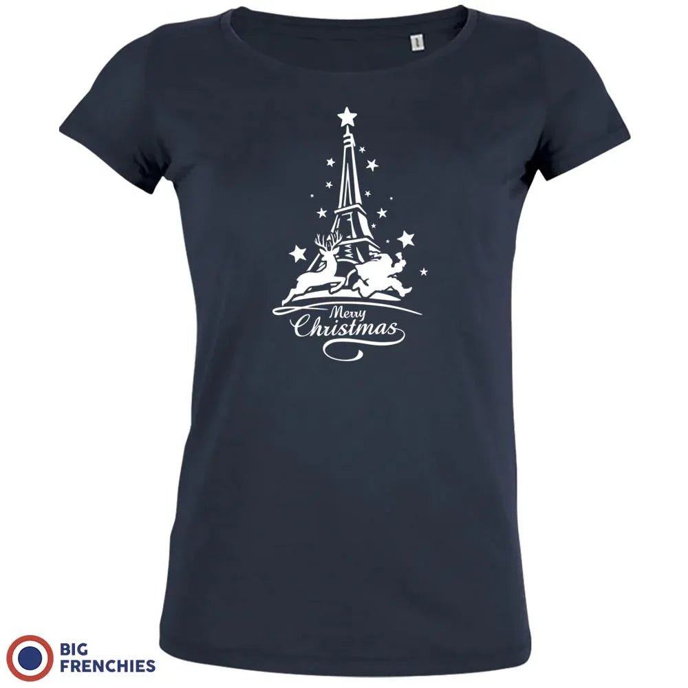 Christmas Eiffel Tower Women's Organic Tee - Create Marketplace