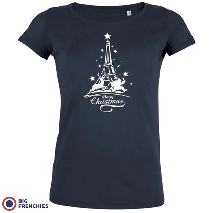 Christmas Eiffel Tower Women's Organic Tee - Create Marketplace