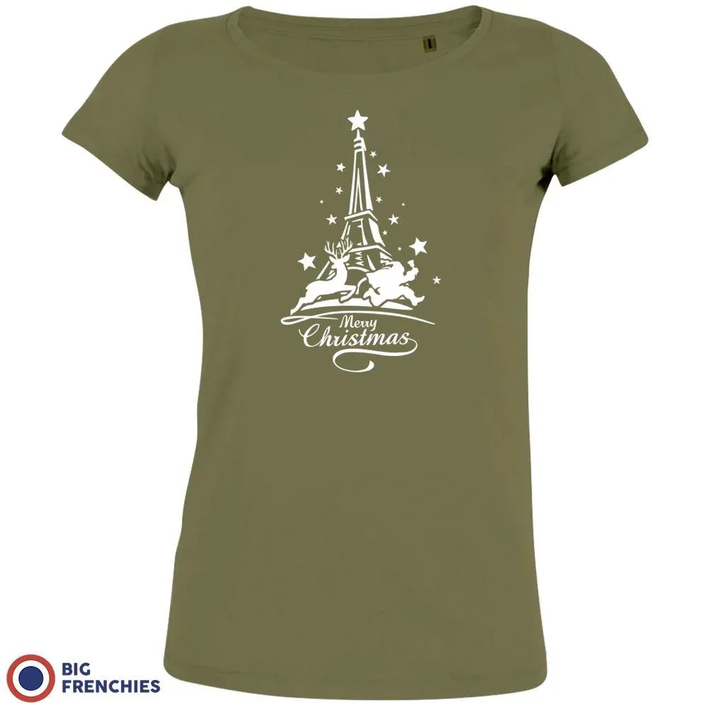 Christmas Eiffel Tower Women's Organic Tee - Create Marketplace