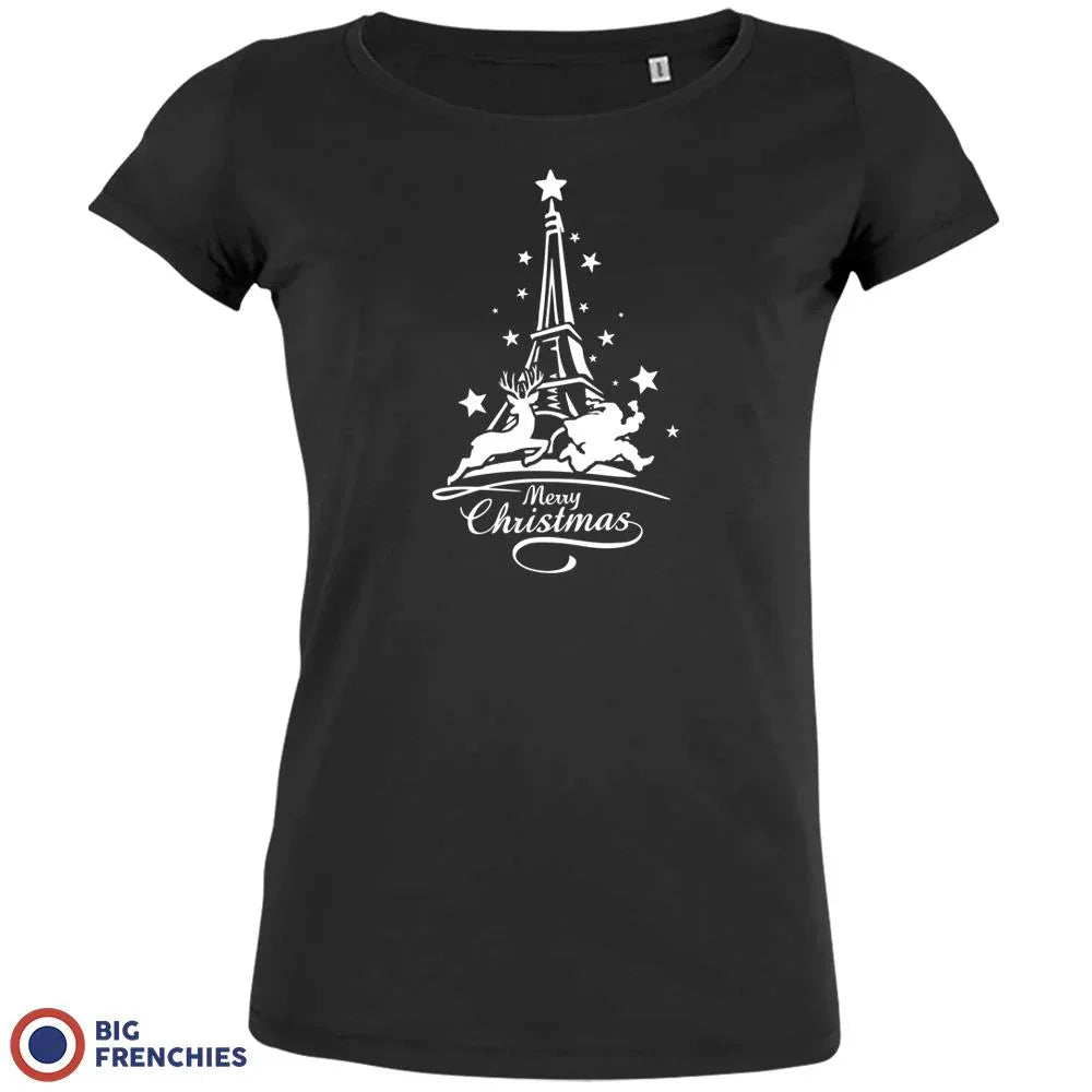 Christmas Eiffel Tower Women's Organic Tee - Create Marketplace