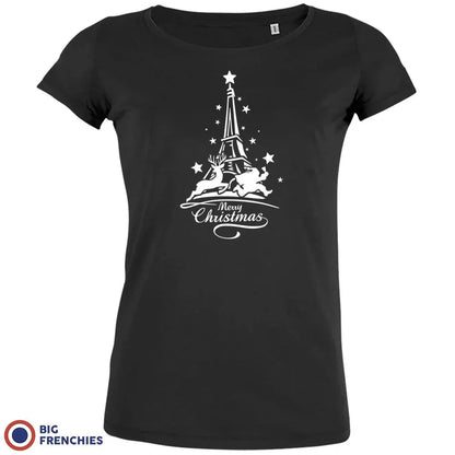 Christmas Eiffel Tower Women's Organic Tee - Create Marketplace