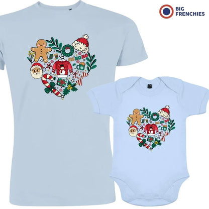 Christmas Heart Dad and Child Organic Cotton family Set (Set of 2) - Create Marketplace