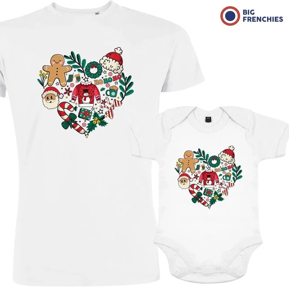 Christmas Heart Dad and Child Organic Cotton family Set (Set of 2) - Create Marketplace