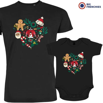 Christmas Heart Dad and Child Organic Cotton family Set (Set of 2) - Create Marketplace