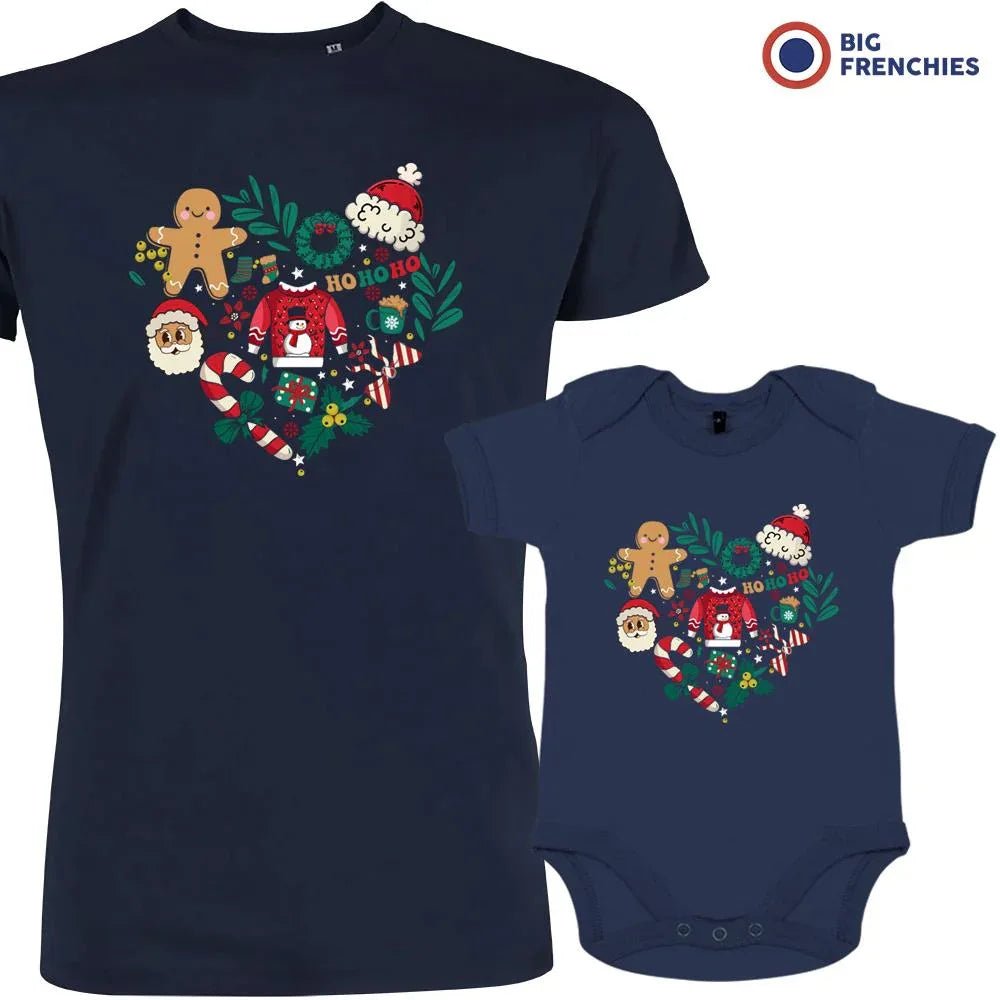Christmas Heart Dad and Child Organic Cotton family Set (Set of 2) - Create Marketplace