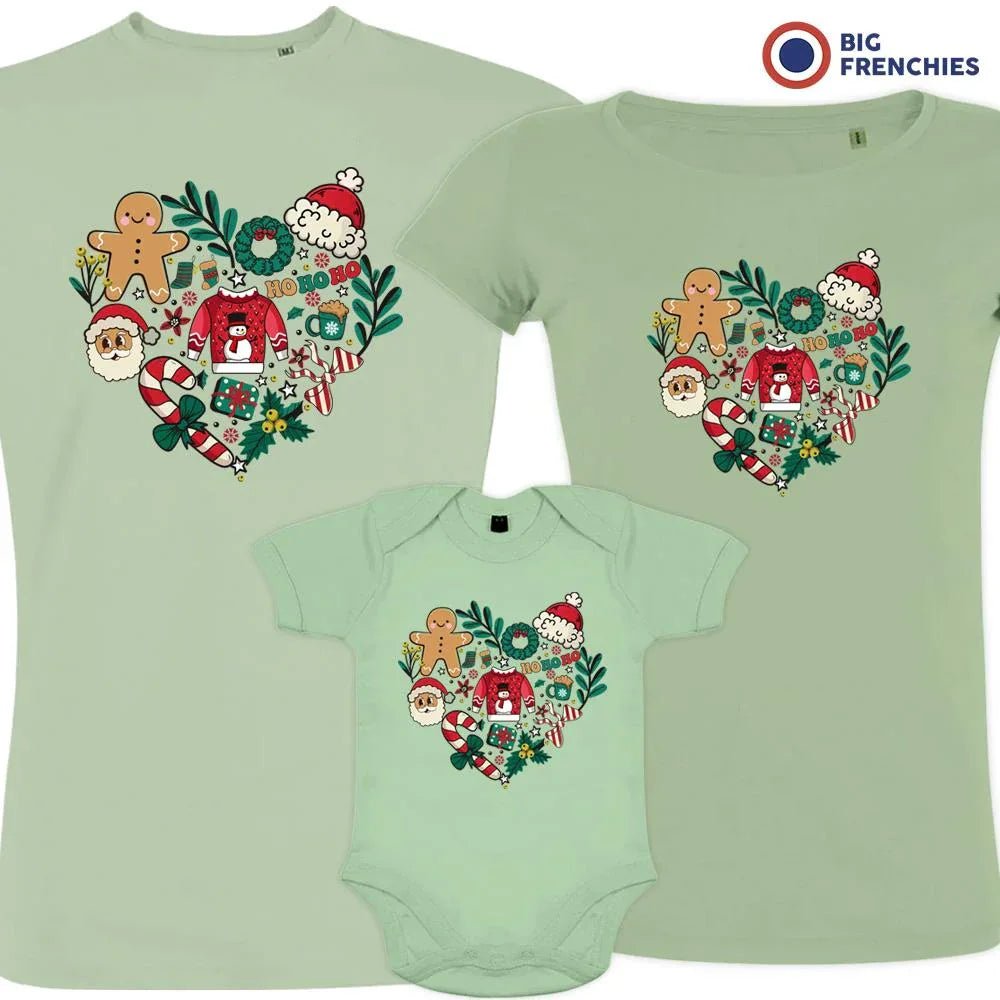 Christmas Heart Matching Family Organic Tees (Set of 3) - Create Marketplace