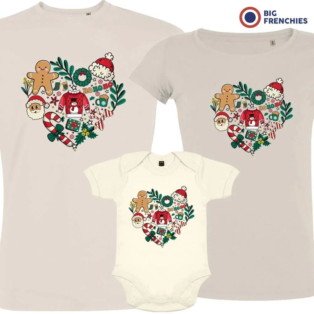 Christmas Heart Matching Family Organic Tees (Set of 3) - Create Marketplace