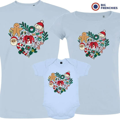Christmas Heart Matching Family Organic Tees (Set of 3) - Create Marketplace