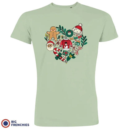 Christmas Heart Men's Organic Cotton Tee - Create Marketplace