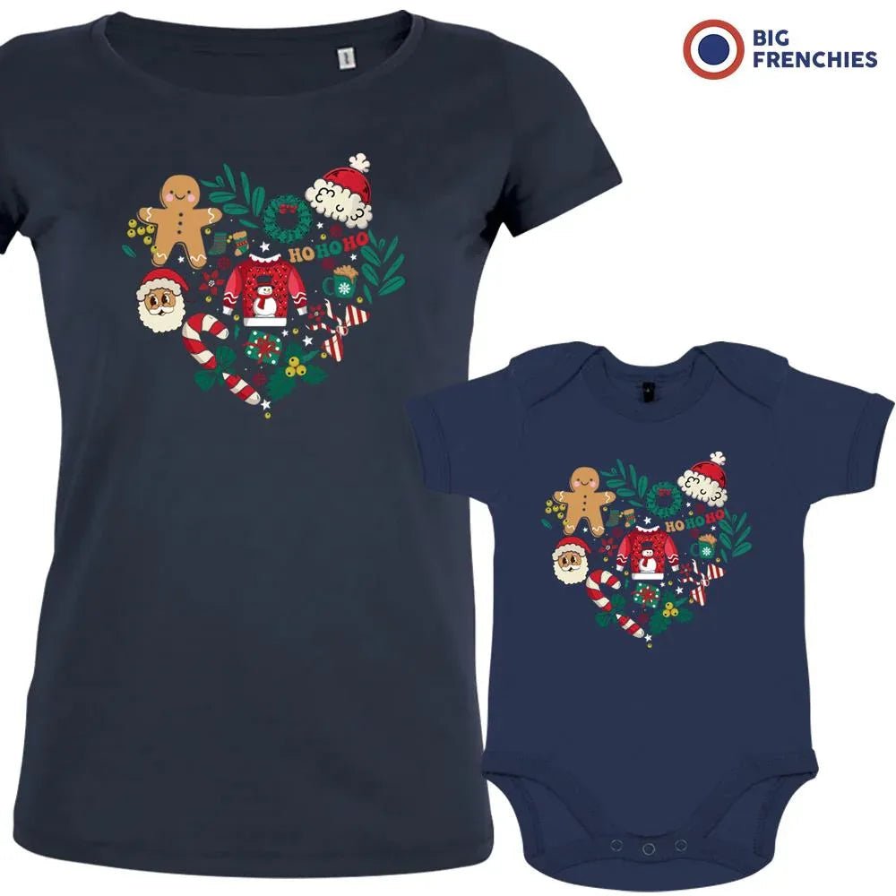 Christmas Heart Mom and Child Organic Cotton family Set (Set of 2) - Create Marketplace