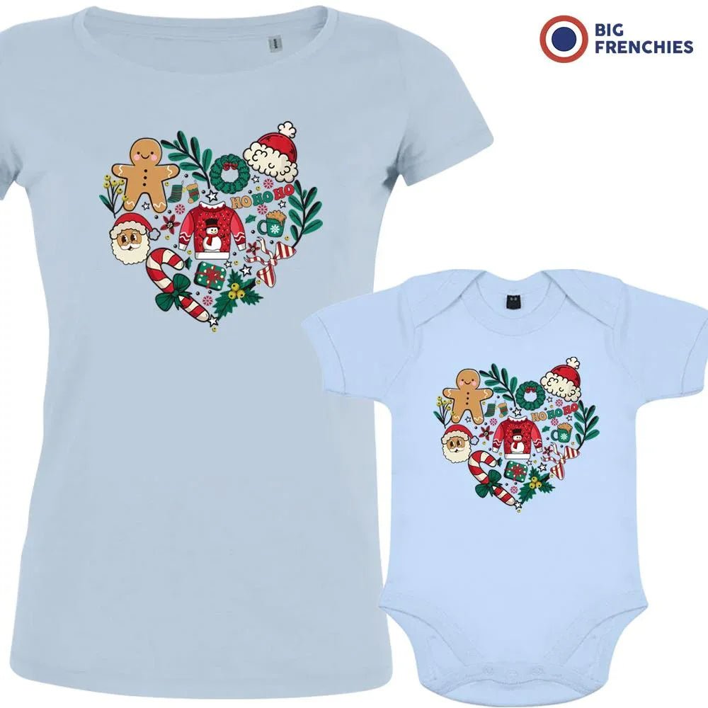 Christmas Heart Mom and Child Organic Cotton family Set (Set of 2) - Create Marketplace