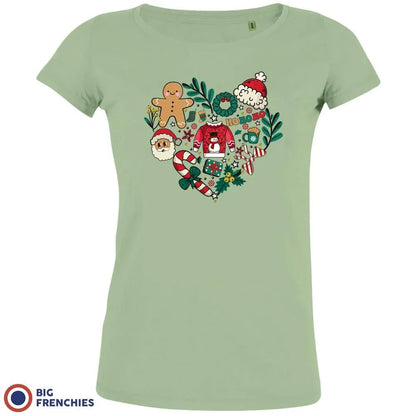 Christmas Heart Women's Organic Tee - Create Marketplace