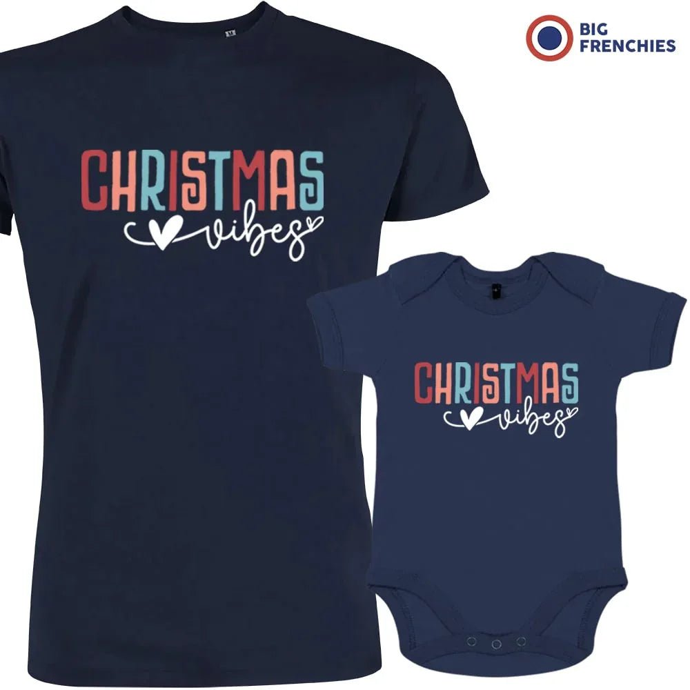 Christmas Vibes Dad and Child Organic Cotton family Set (Set of 2) - Create Marketplace