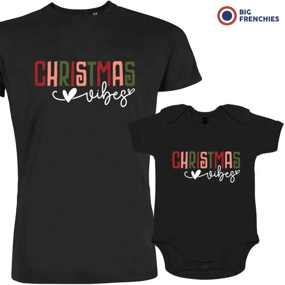 Christmas Vibes Dad and Child Organic Cotton family Set (Set of 2) - Create Marketplace