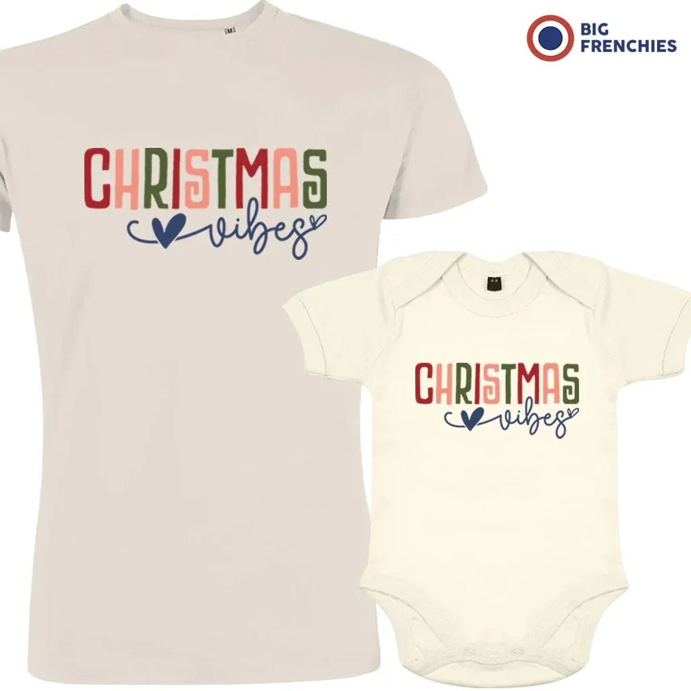 Christmas Vibes Dad and Child Organic Cotton family Set (Set of 2) - Create Marketplace