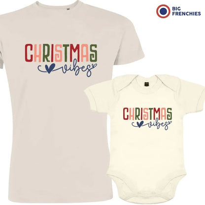 Christmas Vibes Dad and Child Organic Cotton family Set (Set of 2) - Create Marketplace