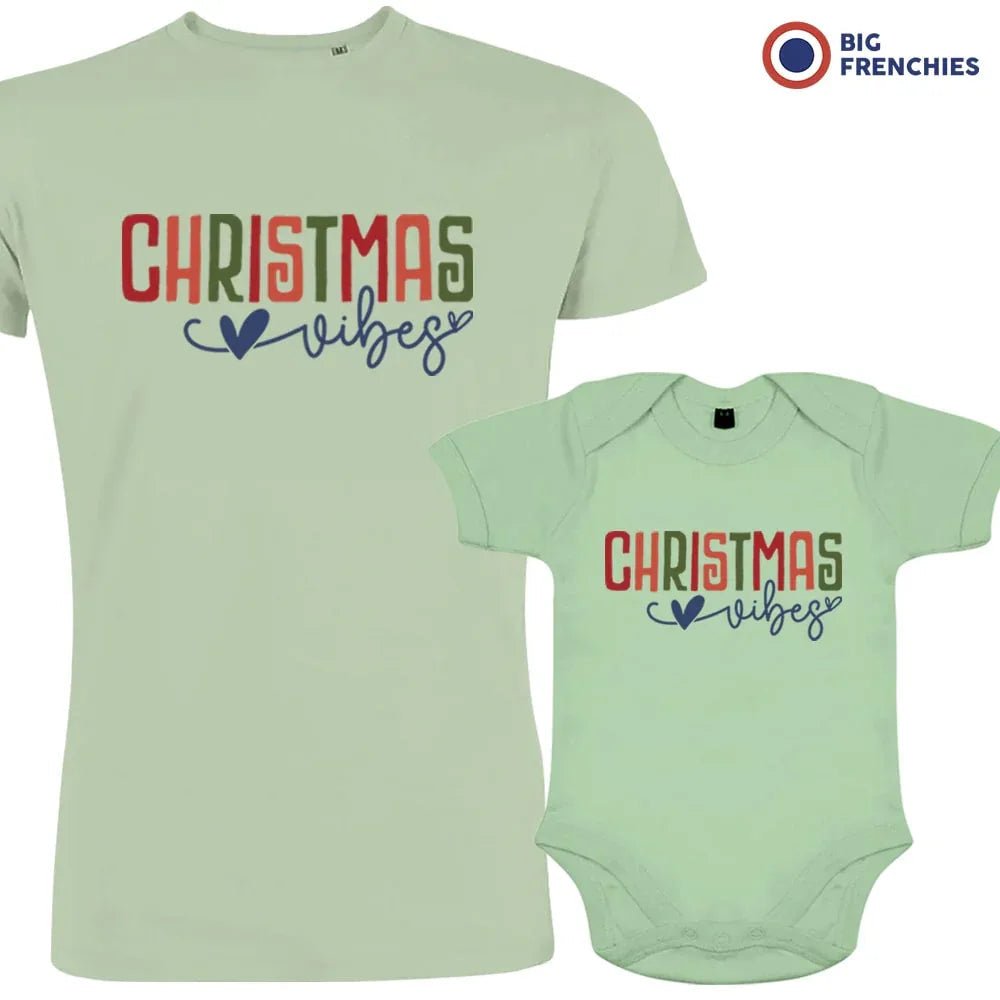Christmas Vibes Dad and Child Organic Cotton family Set (Set of 2) - Create Marketplace