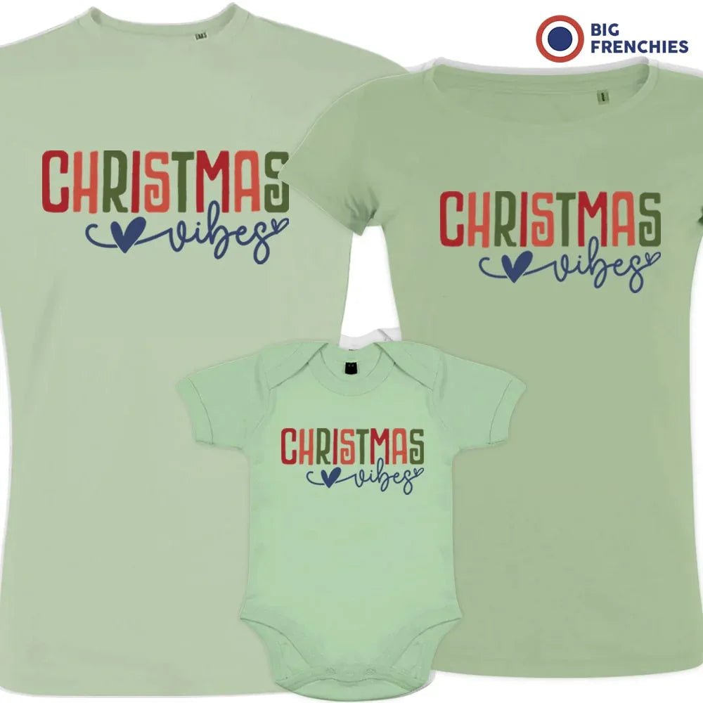 Christmas Vibes Matching Family Organic Tees (Set of 3) - Create Marketplace