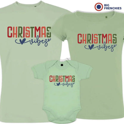 Christmas Vibes Matching Family Organic Tees (Set of 3) - Create Marketplace