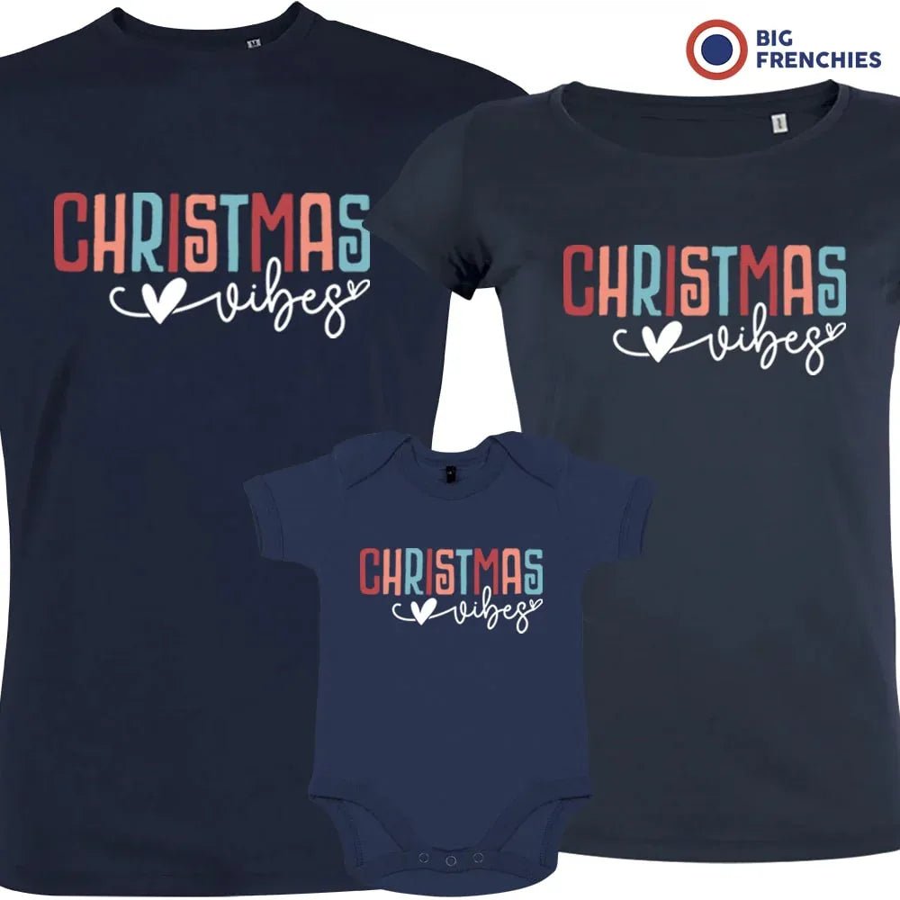 Christmas Vibes Matching Family Organic Tees (Set of 3) - Create Marketplace