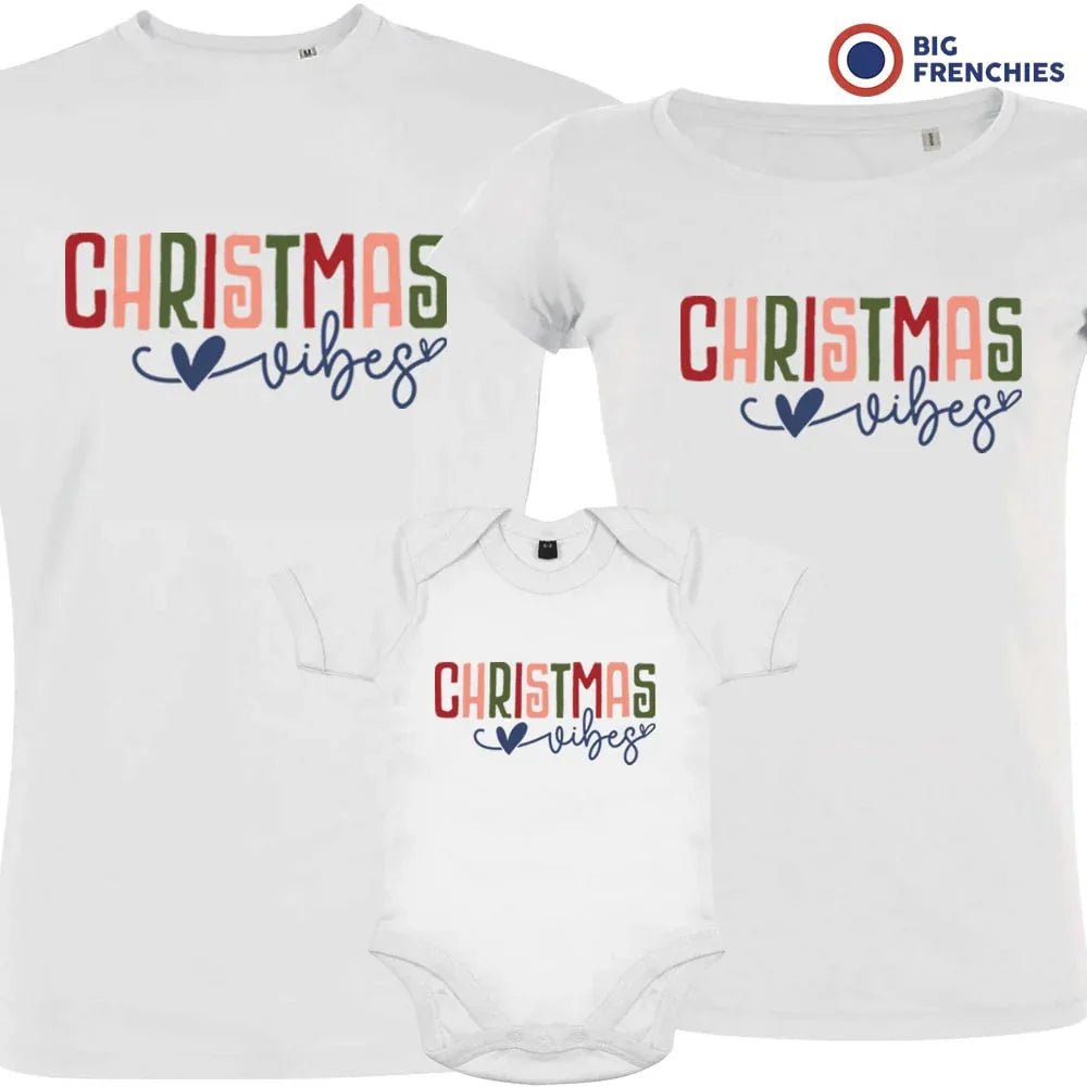 Christmas Vibes Matching Family Organic Tees (Set of 3) - Create Marketplace