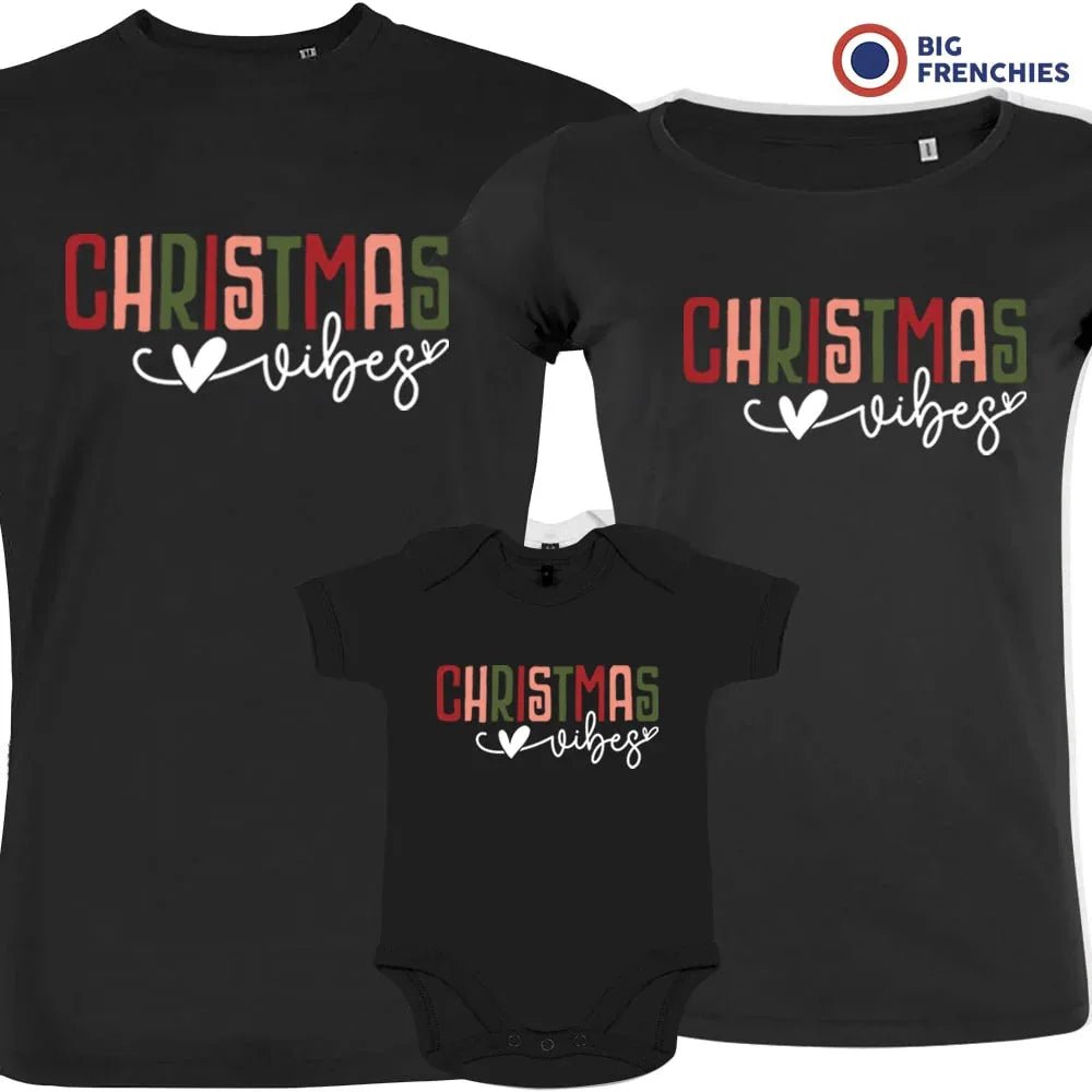 Christmas Vibes Matching Family Organic Tees (Set of 3) - Create Marketplace