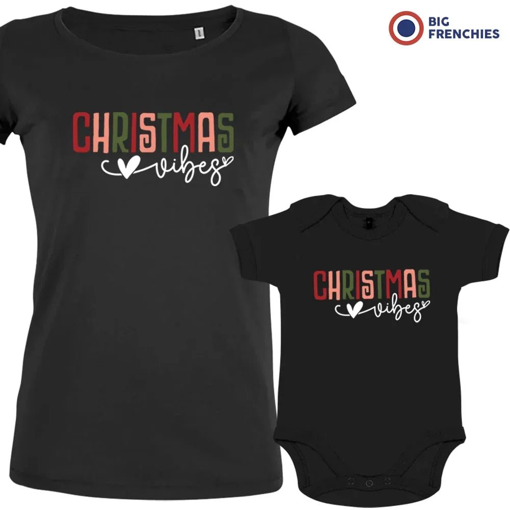 Christmas Vibes Mom and Child Organic Cotton family Set (Set of 2) - Create Marketplace