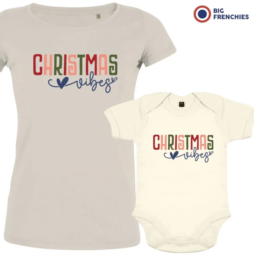 Christmas Vibes Mom and Child Organic Cotton family Set (Set of 2) - Create Marketplace