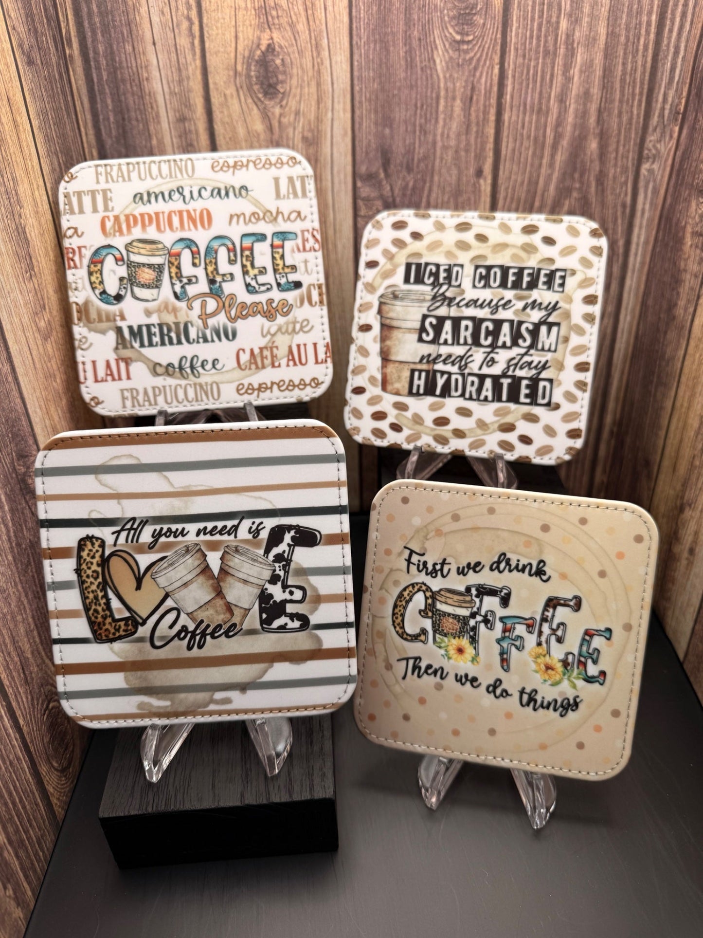 Coaster (Leather) - Coffee - Create Marketplace