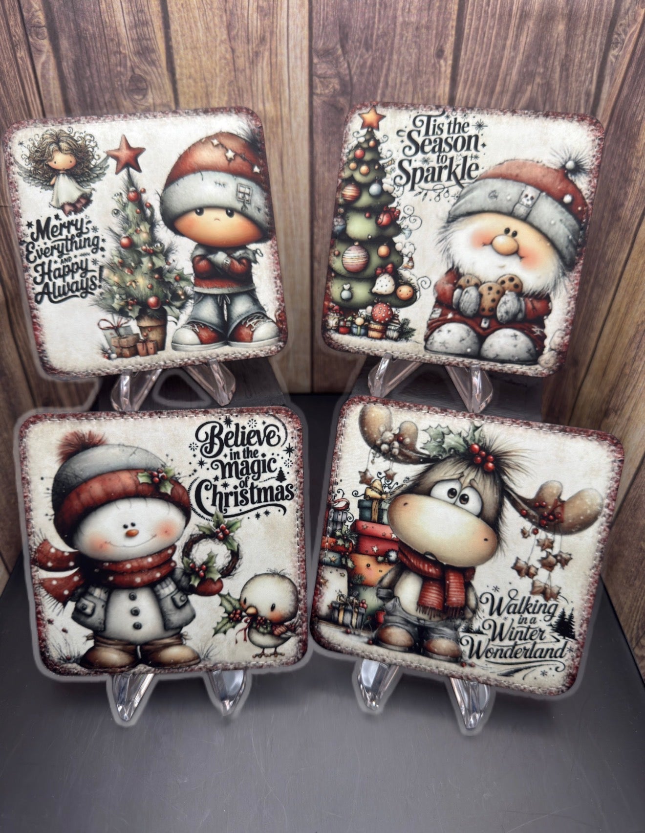 Coaster(Leather) - Red Xmas - Create Marketplace