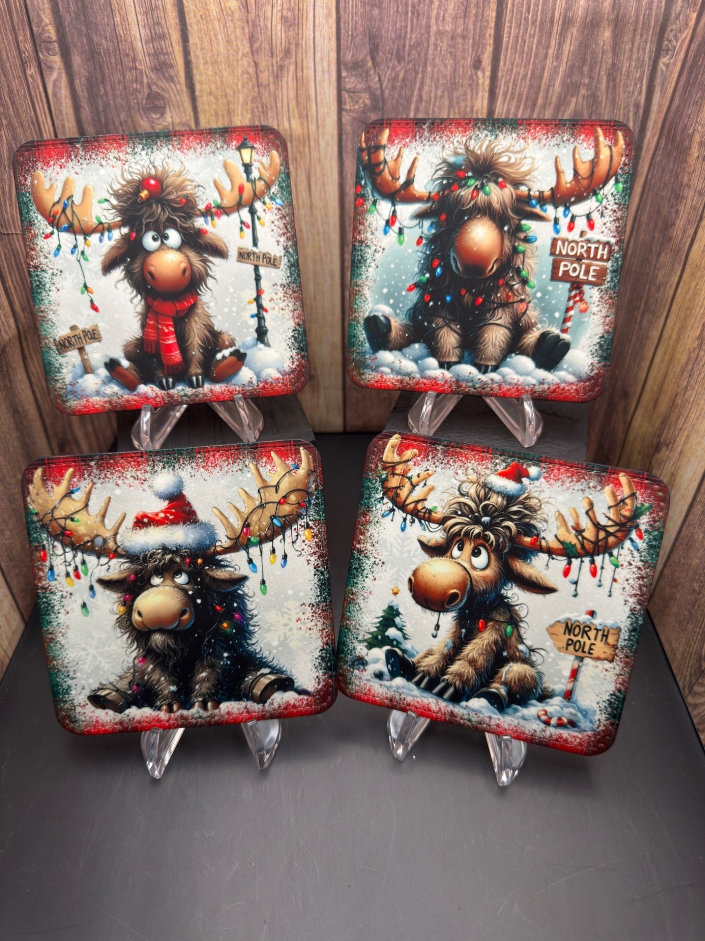 Coaster(Leather) - Xmas R&G Reindeer - Create Marketplace