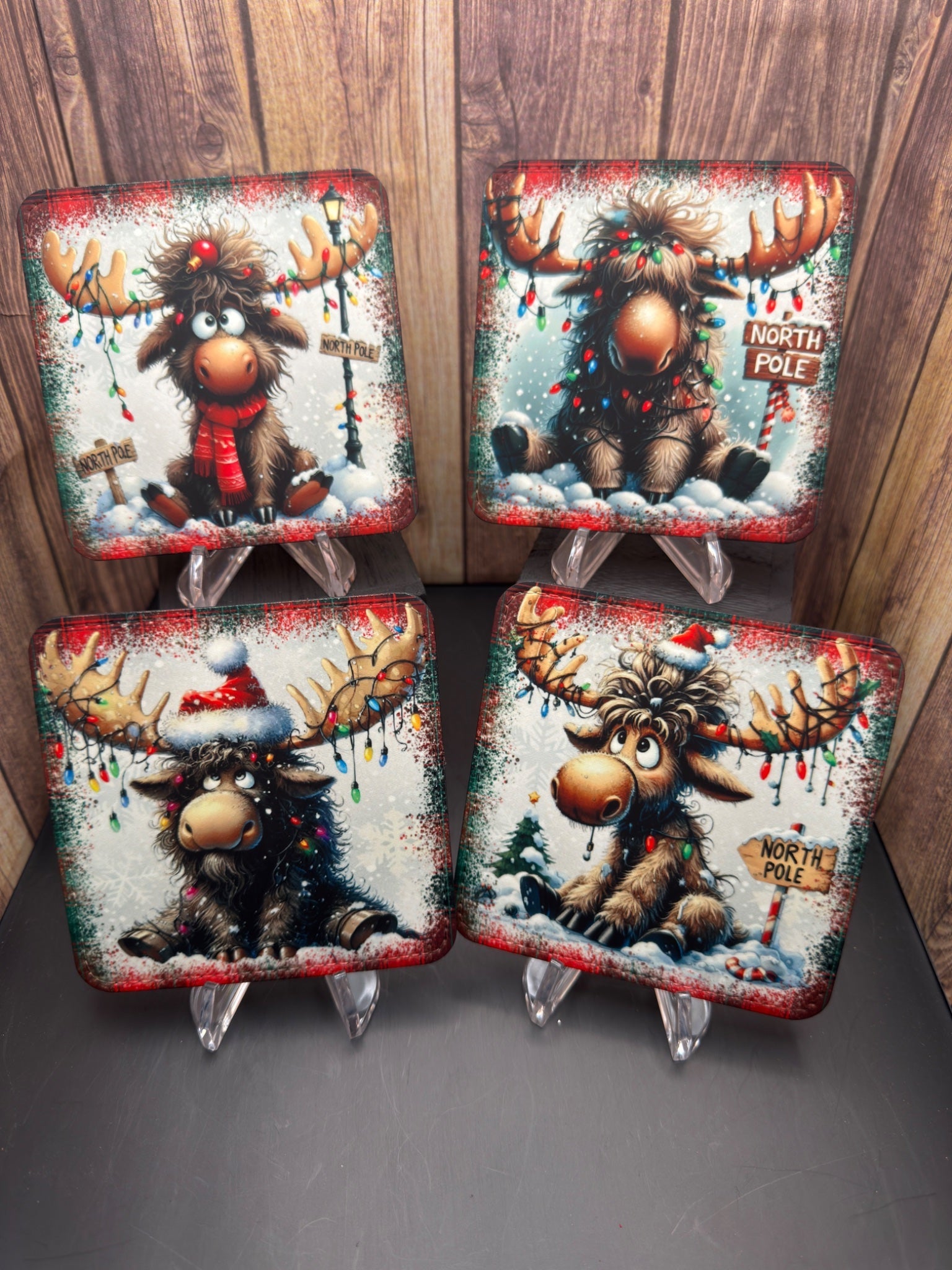 Coaster(Leather) - Xmas R&G Reindeer - Create Marketplace