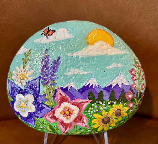 Colorado wildflowers with butterfly, stand, and dried flowers - Create Marketplace