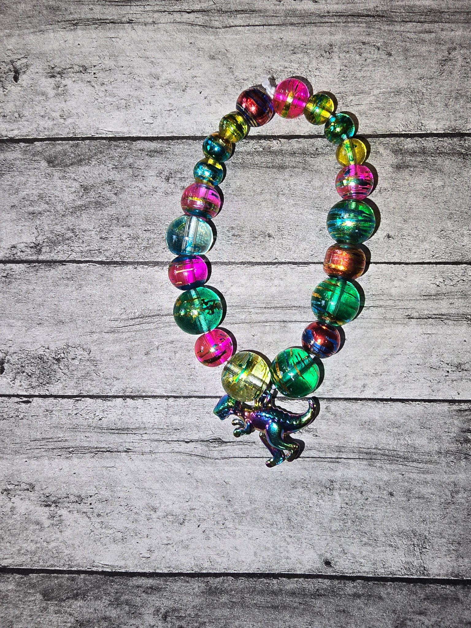 Colorful Round Dino Bracelet - made by kid Sam - Create Marketplace