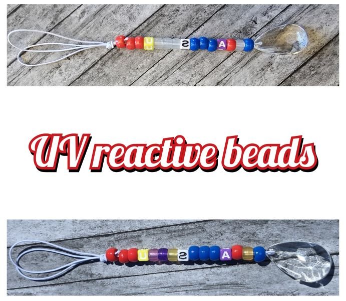 Colorful USA suncatcher (UV reactive beads) - made by kid Luke - Create Marketplace