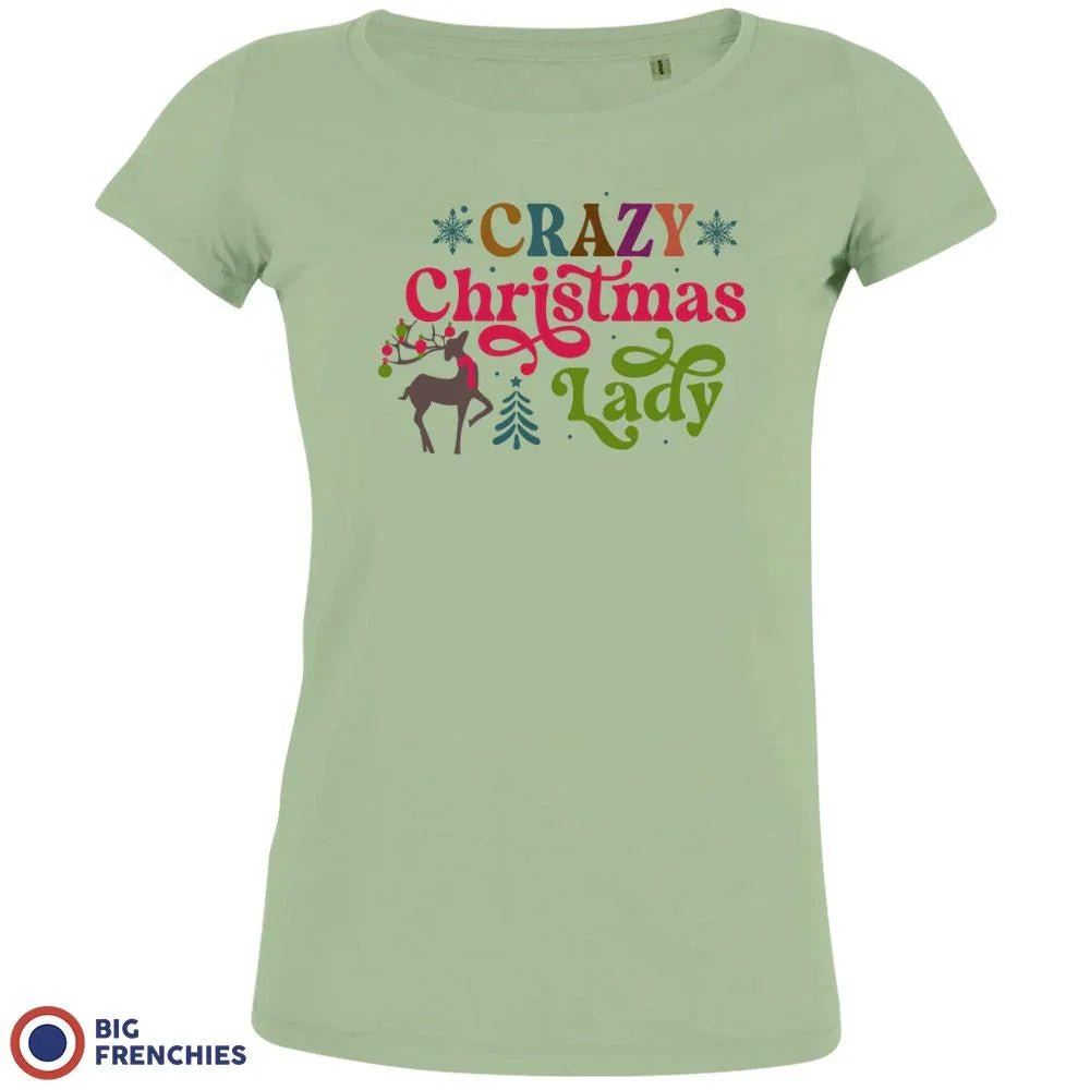 Crazy Christmas Lady Women's Organic Cotton Tee - Create Marketplace