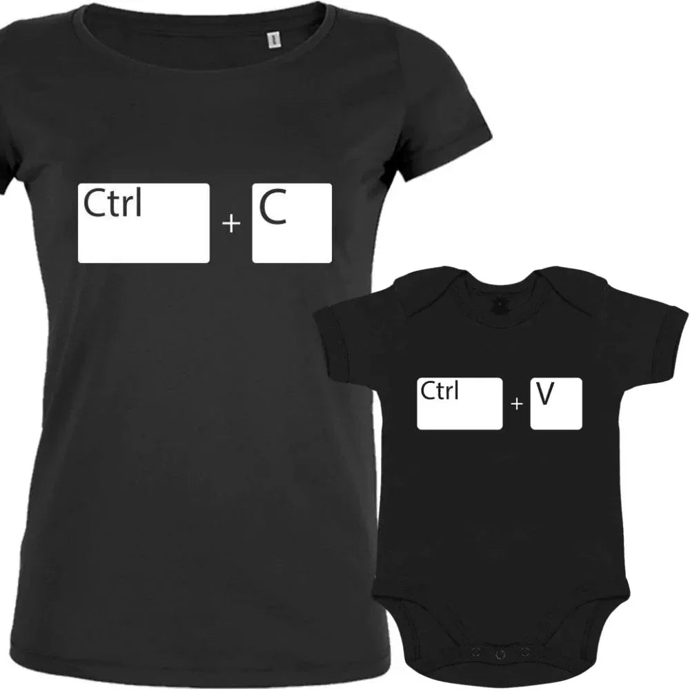 Ctrl + C and Ctrl + V Organic Cotton Matching Family Set (Set of 2) - Create Marketplace