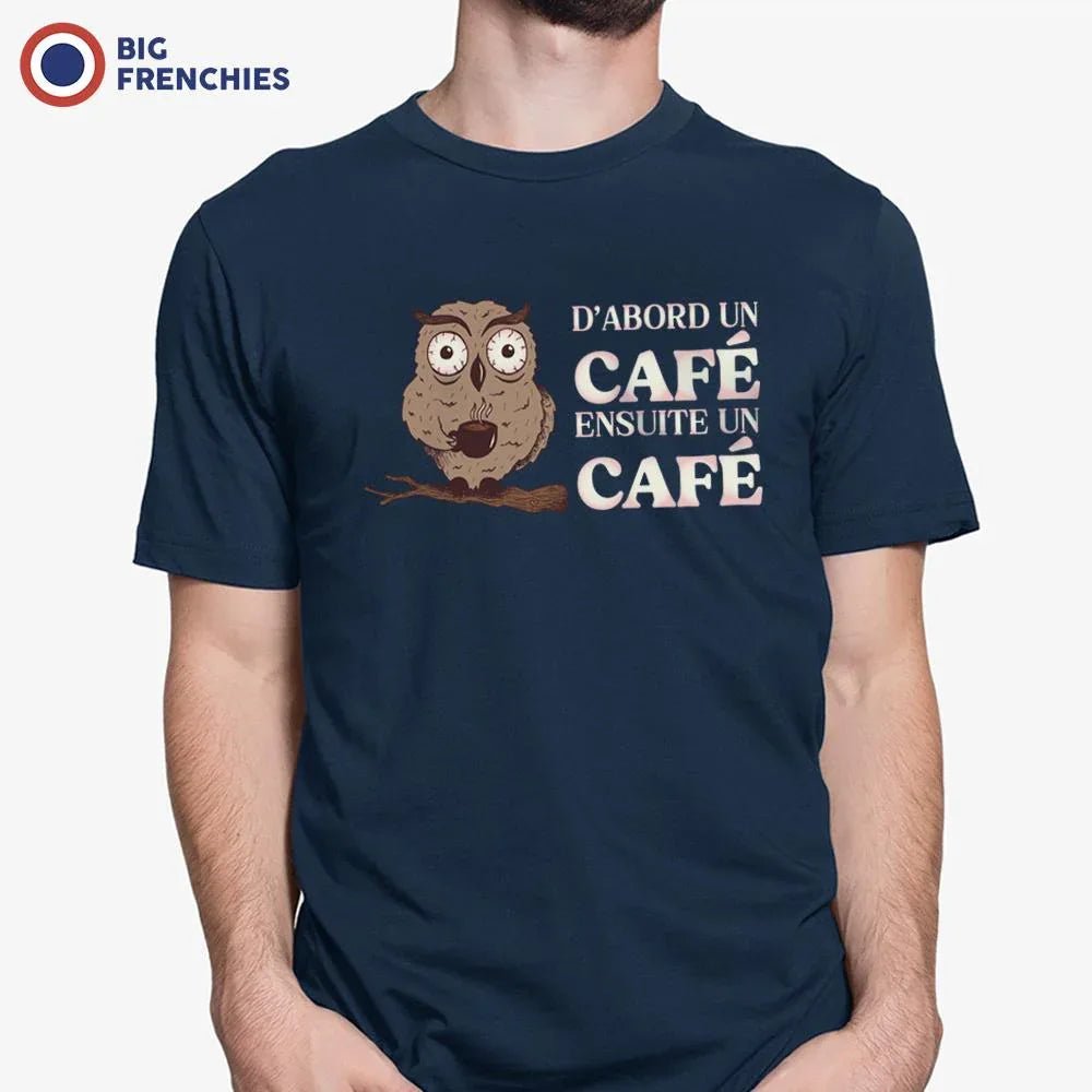 D'abord Un Café Ensuite Un Café Men's Organic Cotton Tee - Create Marketplace