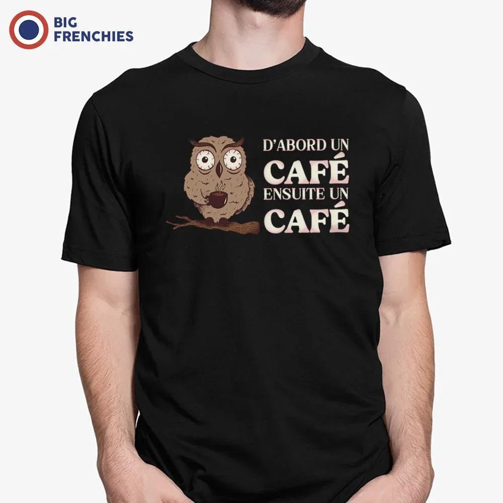 D'abord Un Café Ensuite Un Café Men's Organic Cotton Tee - Create Marketplace